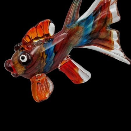 Pesce farfalla decorativo in vetro colorato artigianale