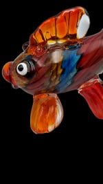 Pesce farfalla decorativo in vetro colorato artigianale