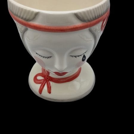 Vaso testa naif lacrima in ceramica decorativa alta 21 cm