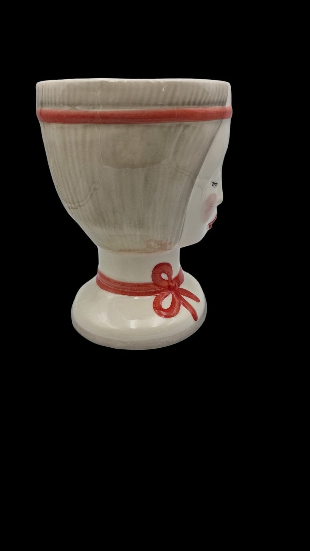 Vaso testa naif lacrima in ceramica decorativa alta 21 cm