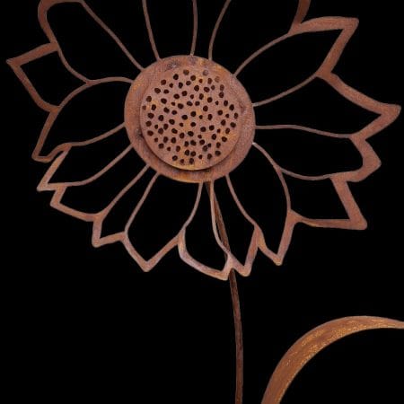 Girasole gigante in ferro arrugginito da giardino