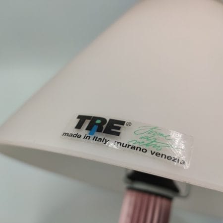 Lampada a parete in vetro di Murano con struttura in alluminio rosa – versione a scelta