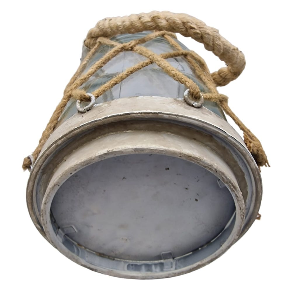 vaso portacandela con corda decorativa da appendere