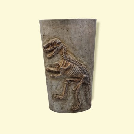 Cestino in resina con rilievo tipo fossile