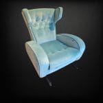 40316.jpg poltrona vintage recliner anni '50 in velluto verde Brevetti Degli-Esposti