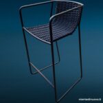 Sgabello Randa Arrmet in acciaio e corda nautica - design LucidiPevere