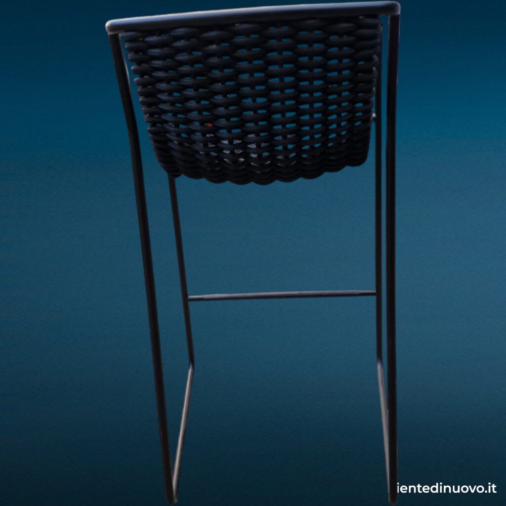 Sgabello Randa Arrmet in acciaio e corda nautica - design LucidiPevere