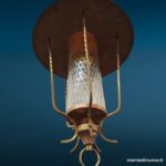 40438_1_1 Lampadario a lanterna in ottone e rame, una luce