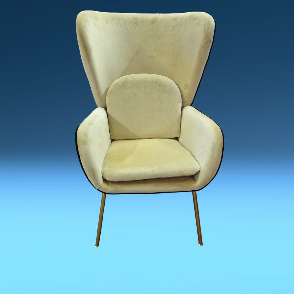 Poltrona Living Sand in velluto color sabbia