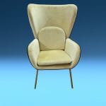 Poltrona Living Sand in velluto color sabbia