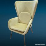 Poltrona Living Sand in velluto color sabbia