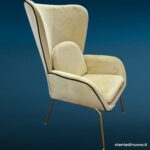 Poltrona Living Sand in velluto color sabbia