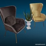 Poltrona Living Sand in velluto color sabbia