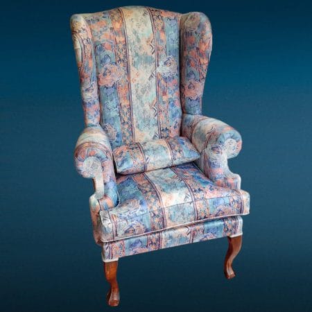 Poltrona imbottita vintage anni ’60 con tessuto di alta qualità e design elegante