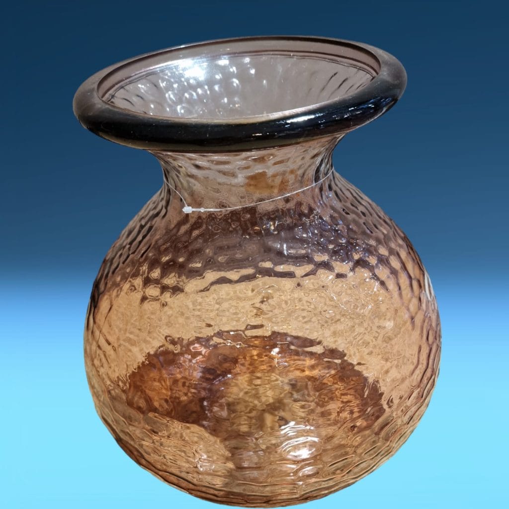 Anfora in vetro riciclato h 33 - vaso ambrato