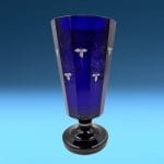 Vasetto in cristallo blu cobalto Bohemia