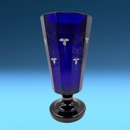Vasetto in cristallo blu cobalto Bohemia