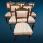 Set di 6 sedie in rovere imbottite