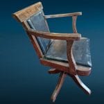 40583_2.jpg Vecchia poltroncina da ufficio anni '20 con base a quattro piedi e braccioli in legno