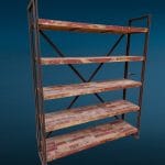 Libreria industriale in legno massello e ferro con design robusto e artigianale