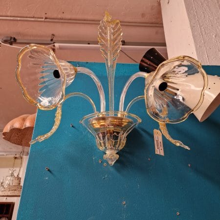 Applique a due luci in vetro di Murano