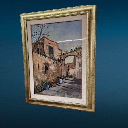 Quadro dipinto firmato Aldo Zaccarelli, incorniciato