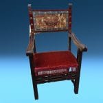 04571.jpg Poltroncina rustica a cartella in noce (databile XVII secolo)