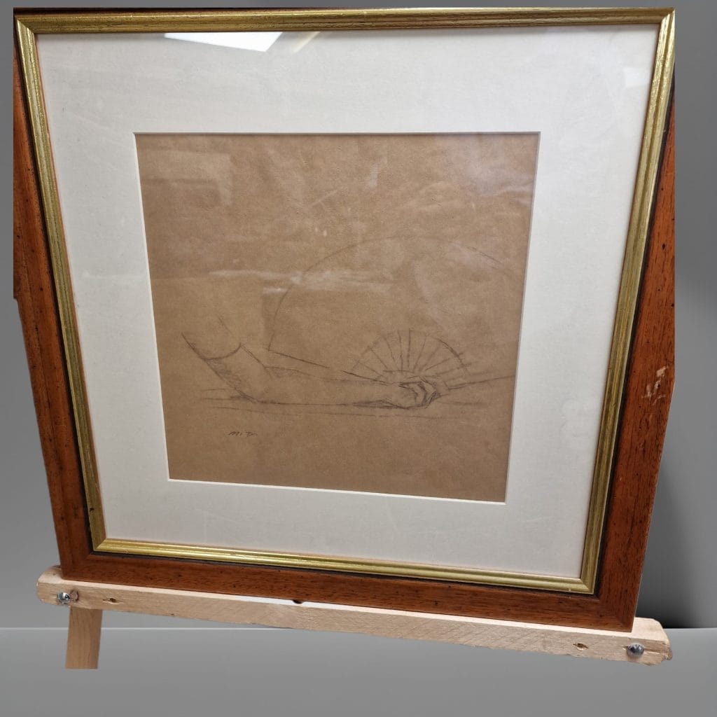 Disegno originale “Studio Ventaglio” di Marcello Dudovich, su carta, firmato e certificato