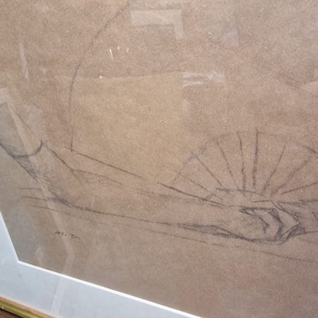 Disegno originale “Studio Ventaglio” di Marcello Dudovich, su carta, firmato e certificato
