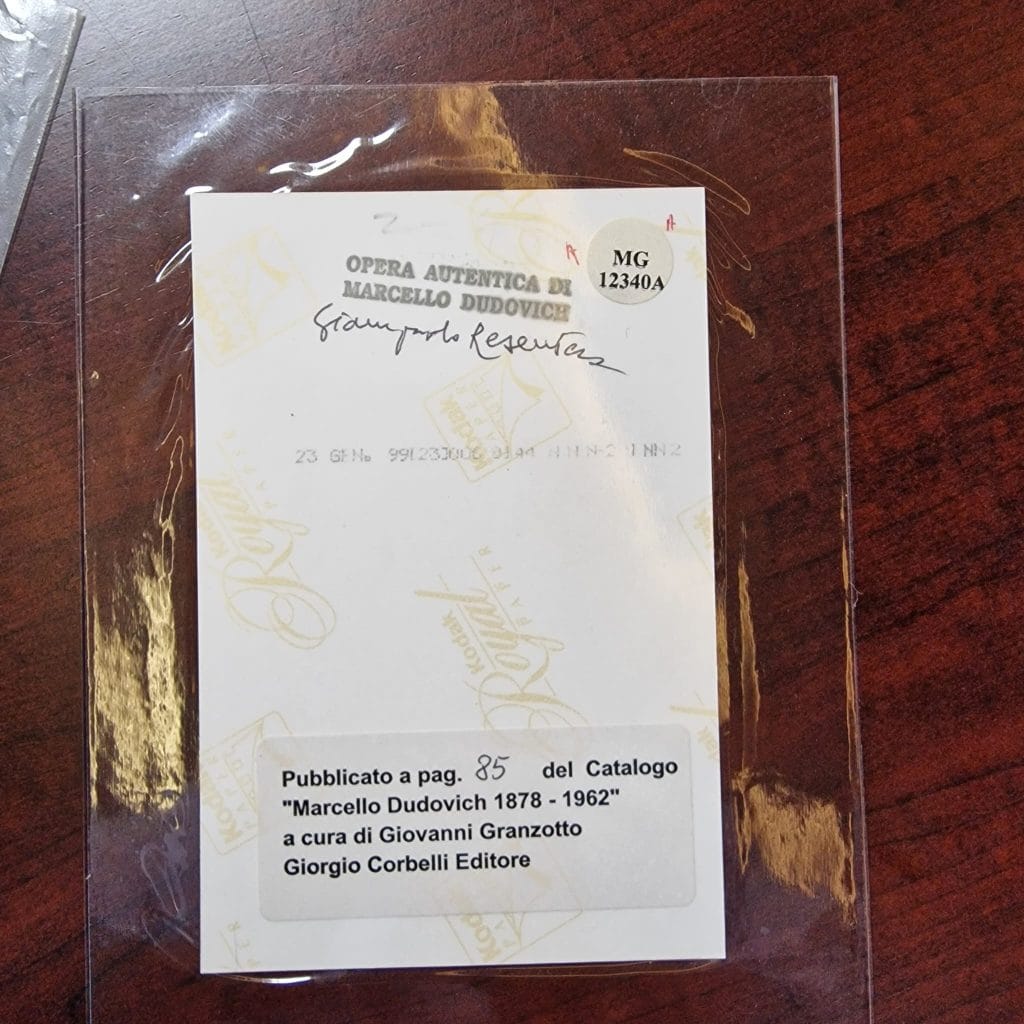 Disegno originale “Studio Ventaglio” di Marcello Dudovich, su carta, firmato e certificato