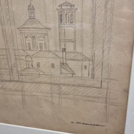 Disegno originale “Chiesa Lapis” di Marcello Dudovich, opera firmata e certificata