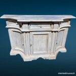 Credenza in legno decapato stile provenzale, 3 ante e cassetto