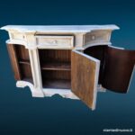 Credenza in legno decapato stile provenzale, 3 ante e cassetto