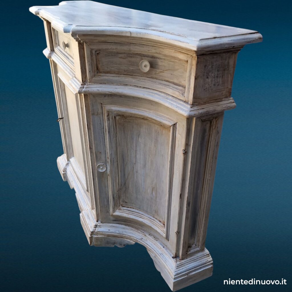 Credenza in legno decapato stile provenzale, 3 ante e cassetto