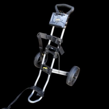 carrellino da golf pieghevole Powacaddy Twin Line 2 nero in condizioni eccellenti