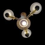 04597_2.jpg Lampadario veneziano in vetro anni ’40 con bracci gialli soffiati e 4 luci