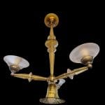 04597_5.jpg Lampadario veneziano in vetro anni ’40 con bracci gialli soffiati e 4 luci