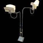 lampada piantana vintage anni 70 con doppia accensione e diffusori in metallo