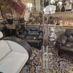 lampada piantana vintage anni 70 con doppia accensione e diffusori in metallo