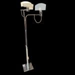 lampada piantana vintage anni 70 con doppia accensione e diffusori in metallo