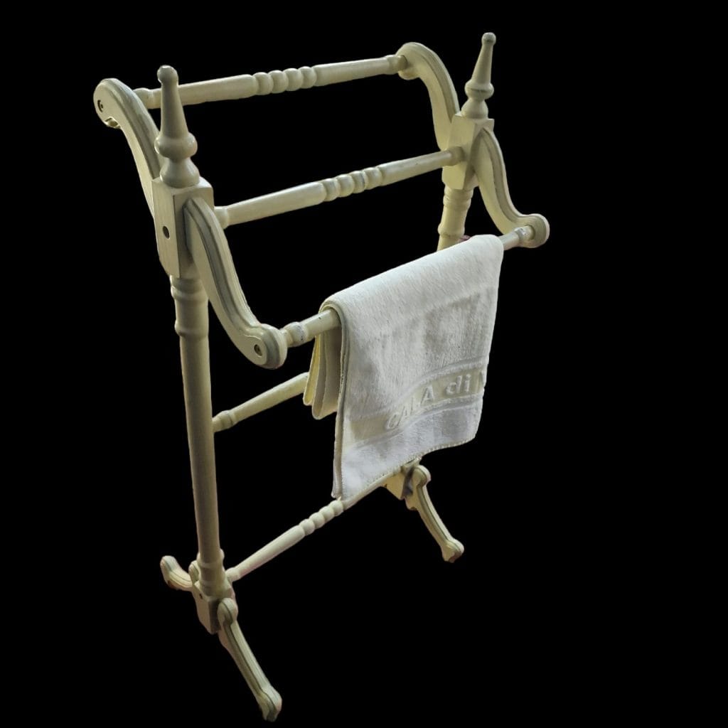 40739.jpg Portasalviette in legno laccato grigio verdognolo