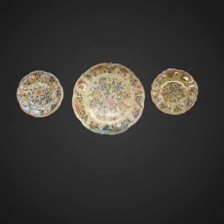 Trittico di piatti firmati Cerbella Gubbio