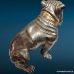 40807_6 Scultura bulldog in acciaio vintage