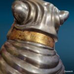 40807_7 Scultura bulldog in acciaio vintage