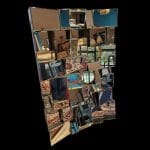 Specchio Involuto Kare Design con specchi molati su supporto in legno