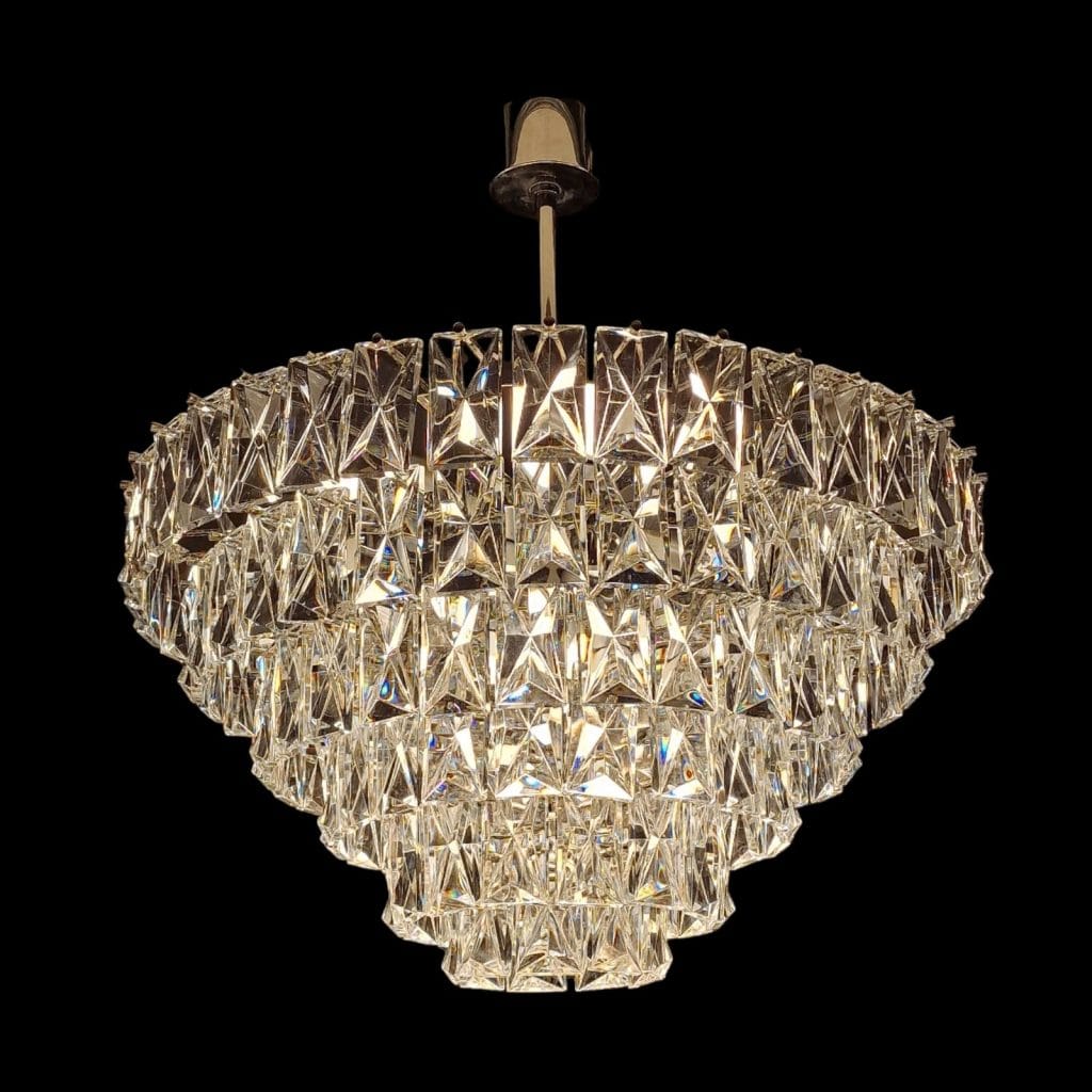 40861.jpg Lampadario vintage in cristallo Kinkeldey anni '60 restaurato