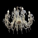 Lampadario in cristallo con finiture oro a 12 luci completo di pendagli originali