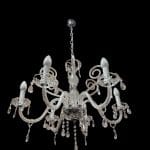 04601_2.jpg Lampadario cristallo a sei luci veneziano con pendagli a goccia e pastorali
