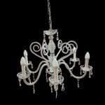 04601_4.jpg Lampadario cristallo a sei luci veneziano con pendagli a goccia e pastorali