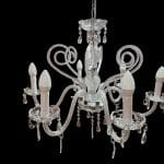 04601_5.jpg Lampadario cristallo a sei luci veneziano con pendagli a goccia e pastorali